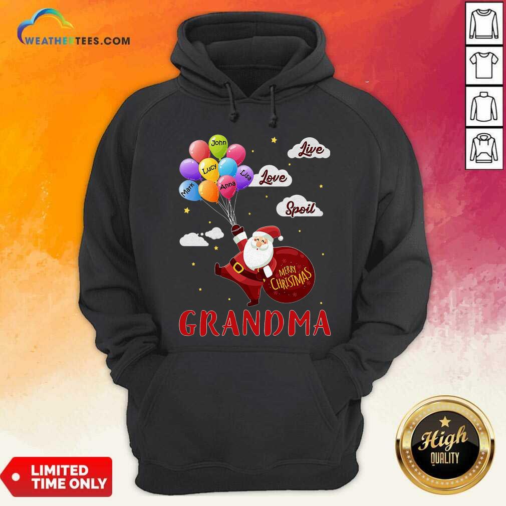 Colorful Santa Claus Merry Christmas Grandma Live Love Spoil Shirt - Image 5