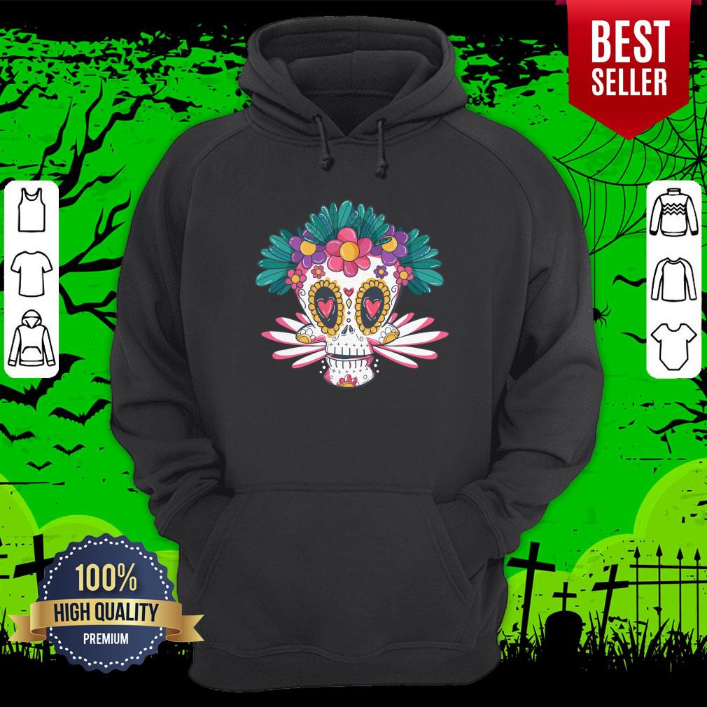 Colorful Sugar Skull Day Of Dead Muertos Shirt - Image 3