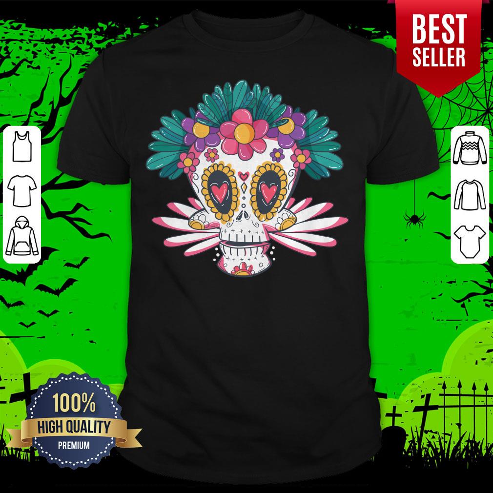 Colorful Sugar Skull Day Of Dead Muertos Shirt