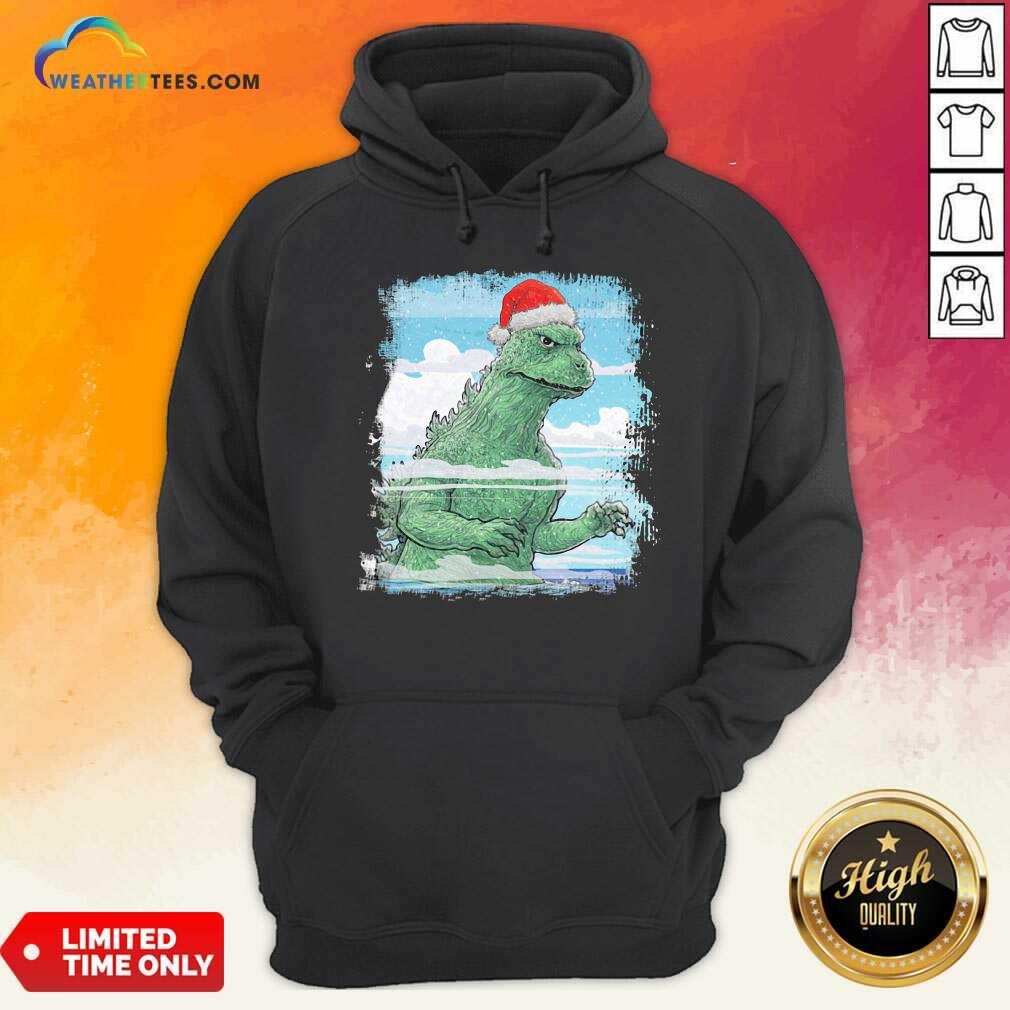 Colorful T-Rex Wear Hat Santa Claus Merry Christmas Shirt - Image 5