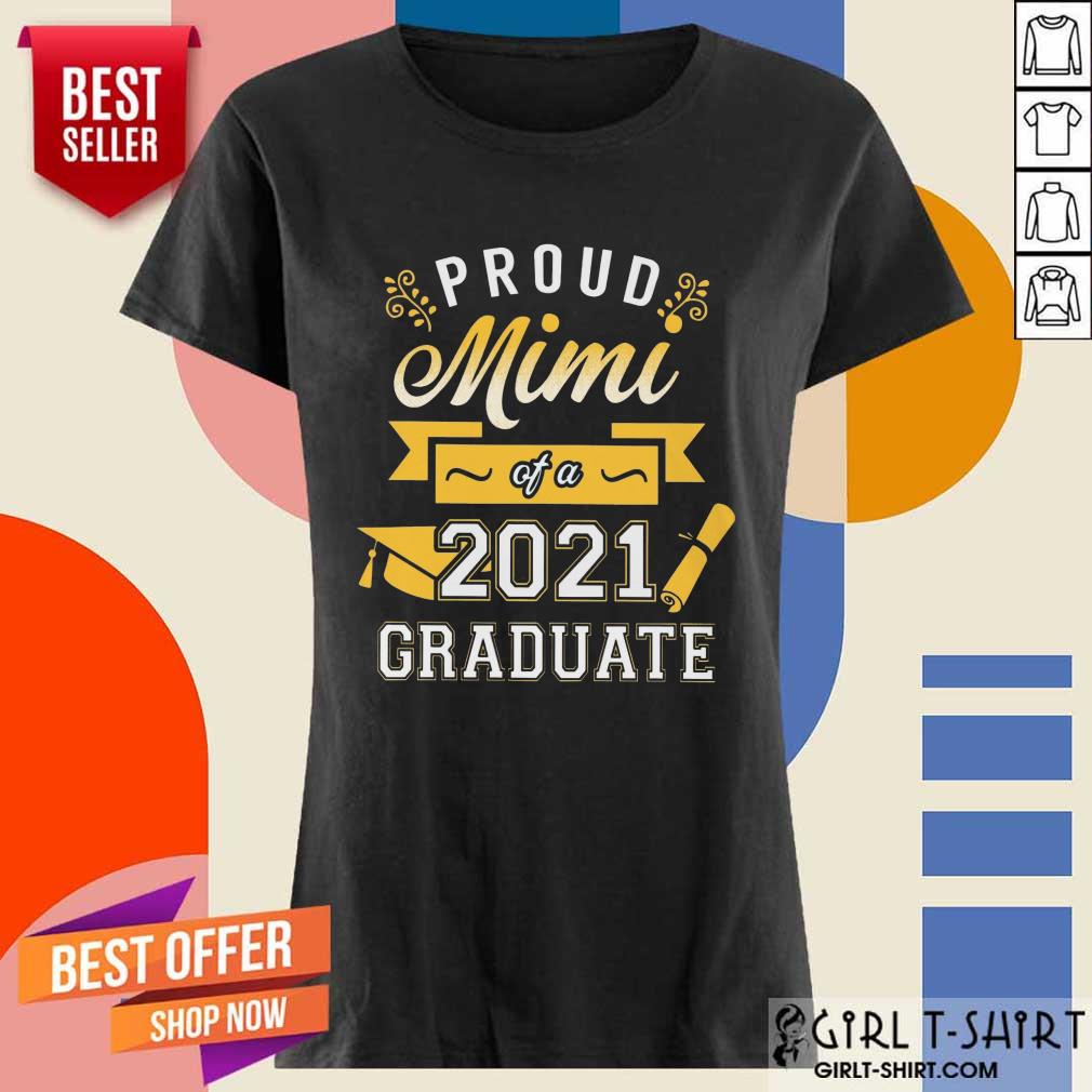 Confident Proud Mimi 2021 Graduate Senior Gold Shirt - Image 2