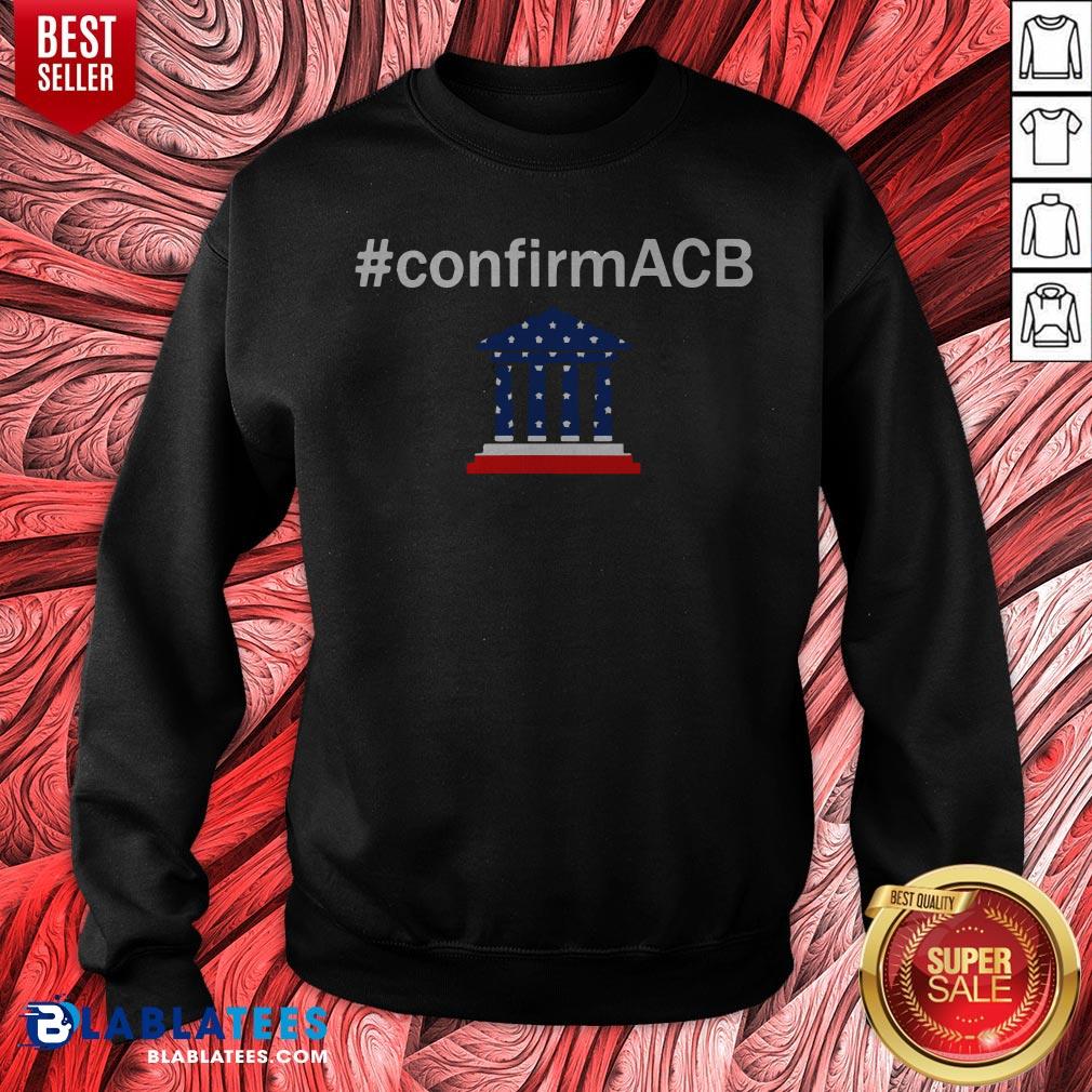 Confirm ACB Amy Coney Barrett Supreme Court America Flag USA T-Shirt - Image 3