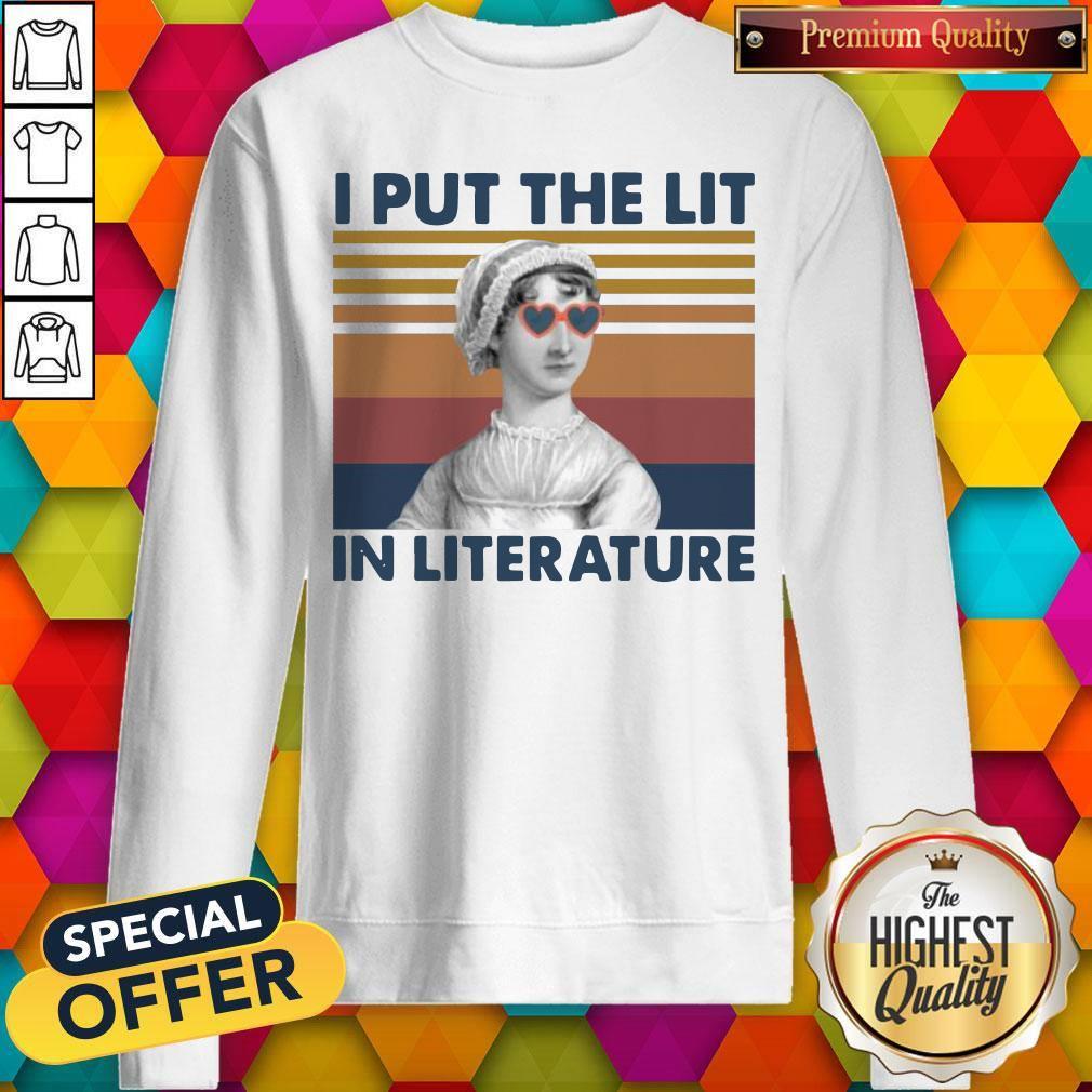 Cool Jane Austen I Put The Lit In Literature Vintage Shirt - Image 4