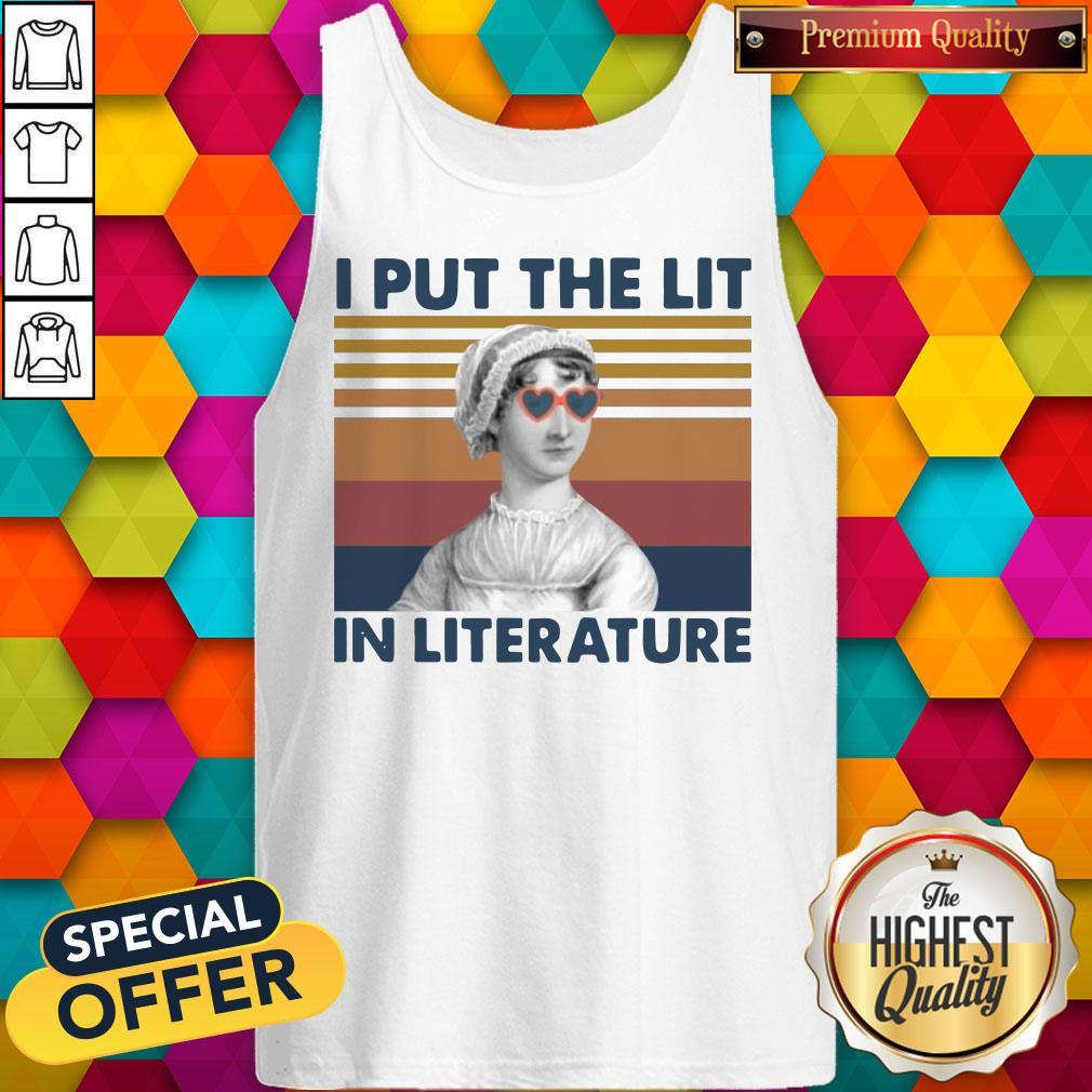 Cool Jane Austen I Put The Lit In Literature Vintage Shirt - Image 3