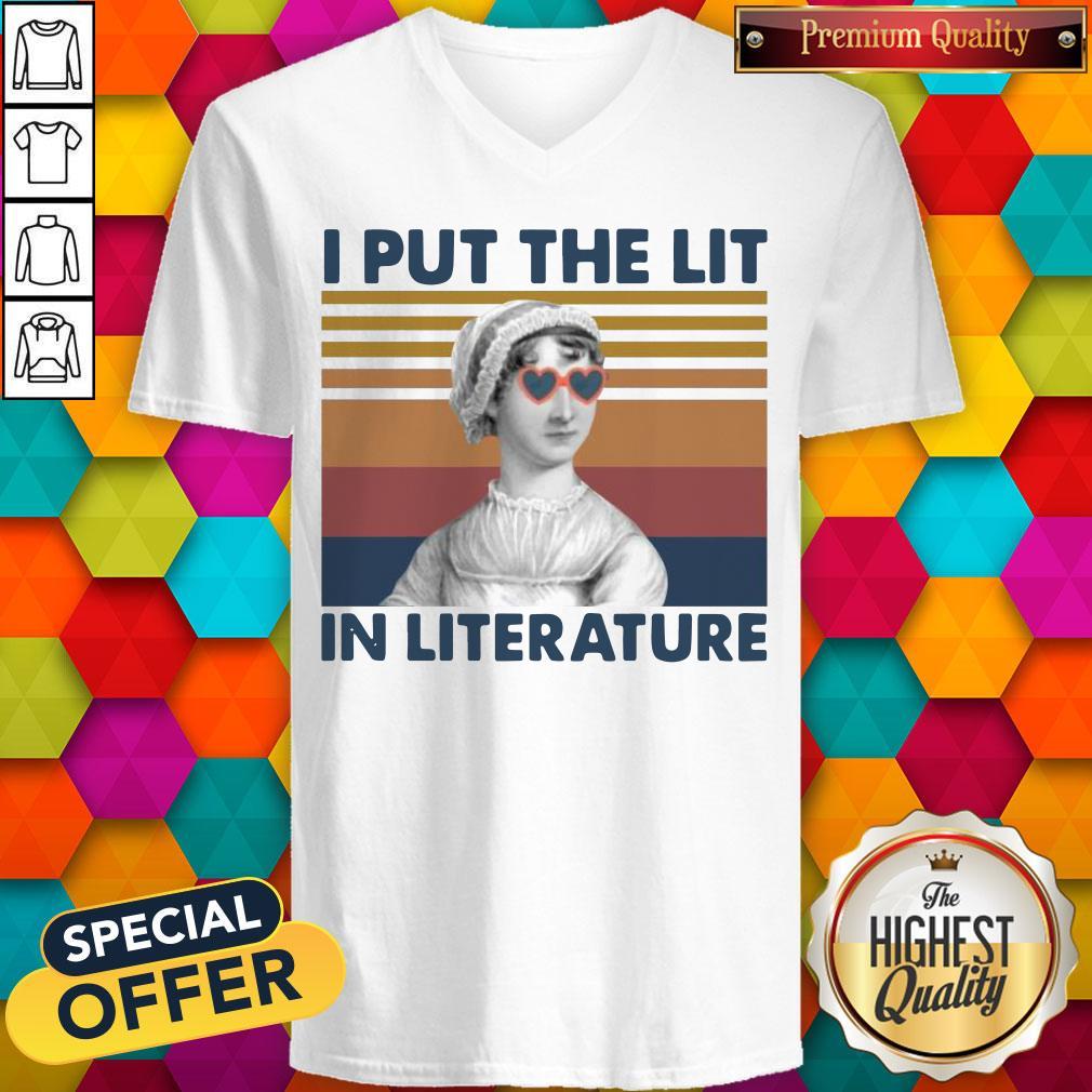 Cool Jane Austen I Put The Lit In Literature Vintage Shirt - Image 2