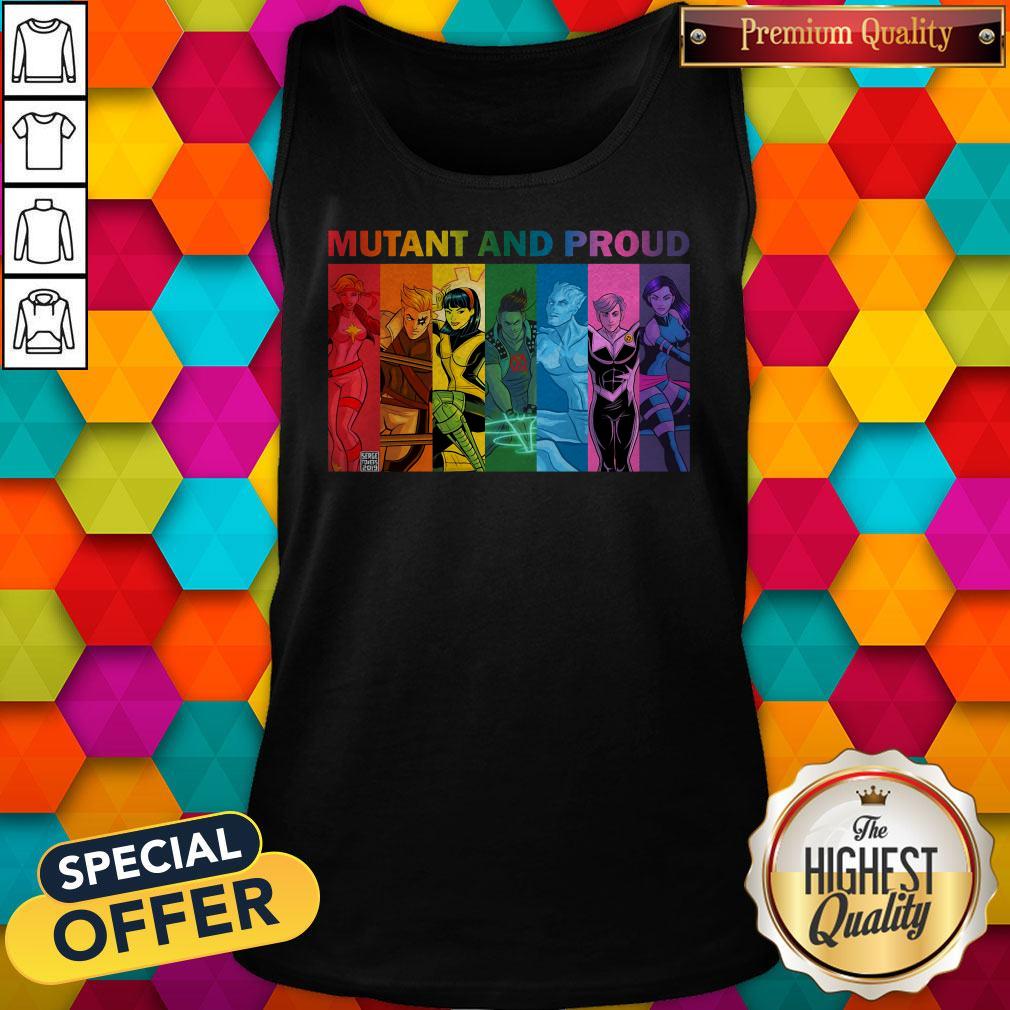 Cool Lgbt Mutant And Proud Pin On Xmen Shirt - Image 3