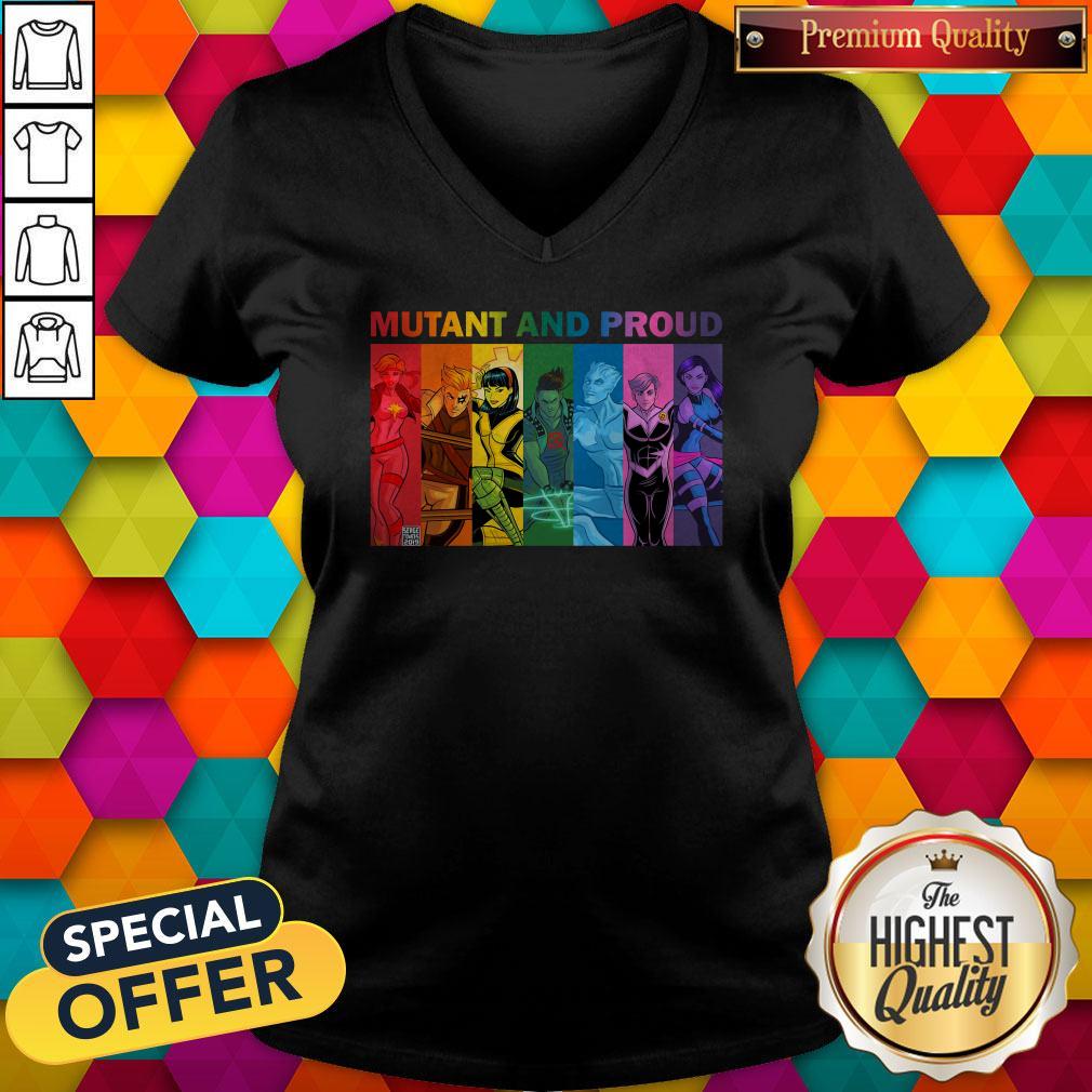 Cool Lgbt Mutant And Proud Pin On Xmen Shirt - Image 2