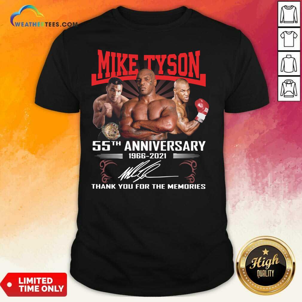 Cool Mike Tyson 55th Anniversary 1966 2021 Thank You For The Memories Signature Shirt
