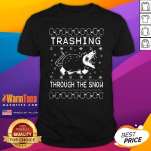 Cool Mouse Trashing Mouse Through The Snow Ugly Christmas Shirt