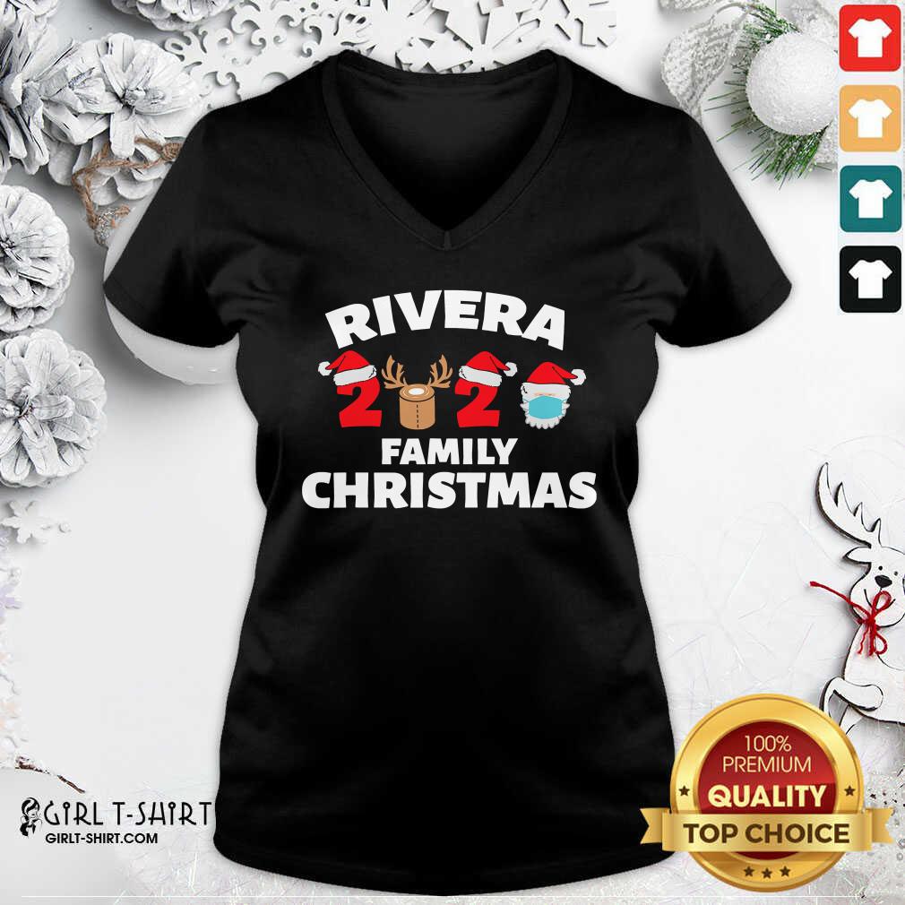 Cool Rivera Family Christmas 2020 Santa Clause Wear Mask Shirt - Image 3