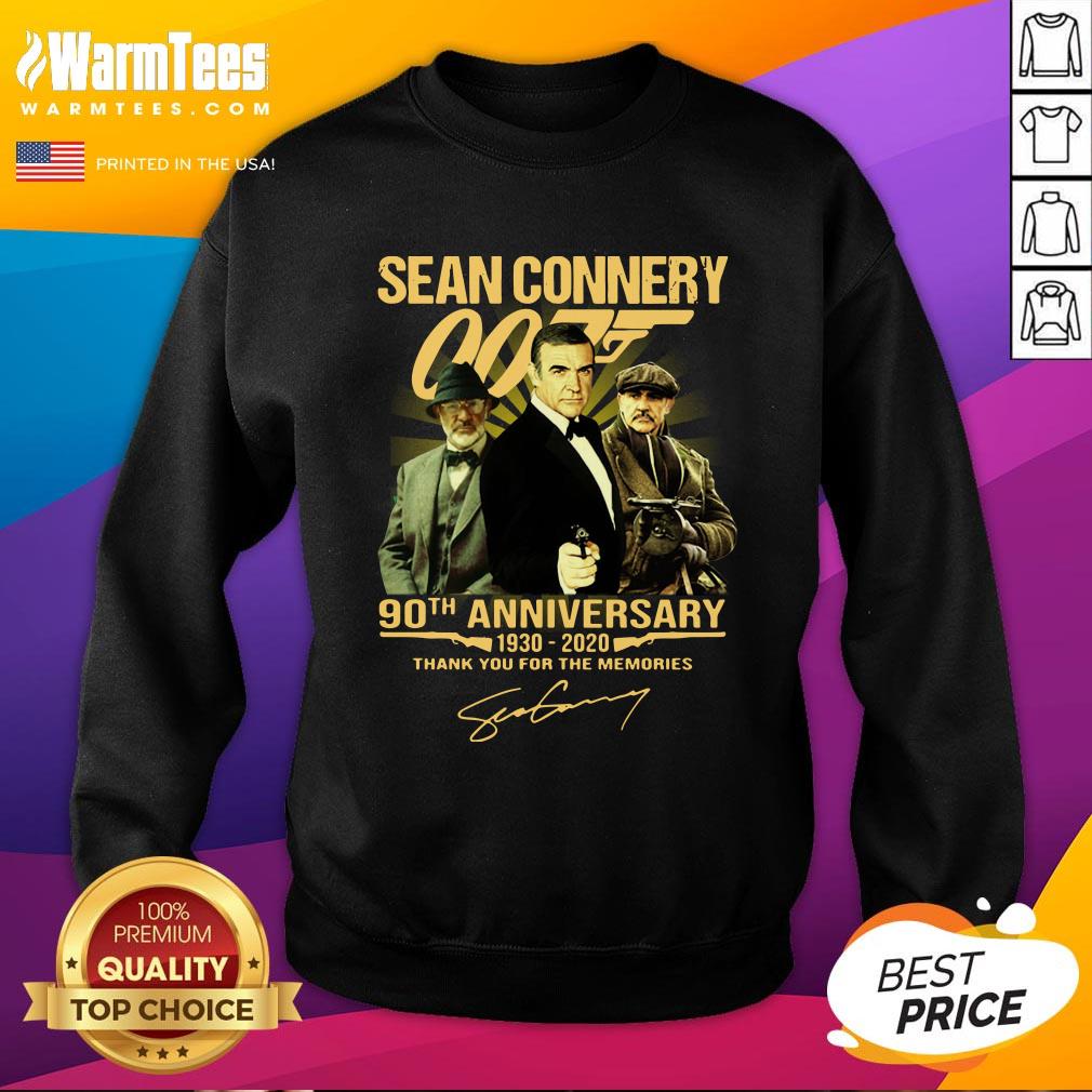 Cool Sean Connery 007 90th Anniversary 1930 2020 Thank You For The Memories Signature Shirt - Image 4