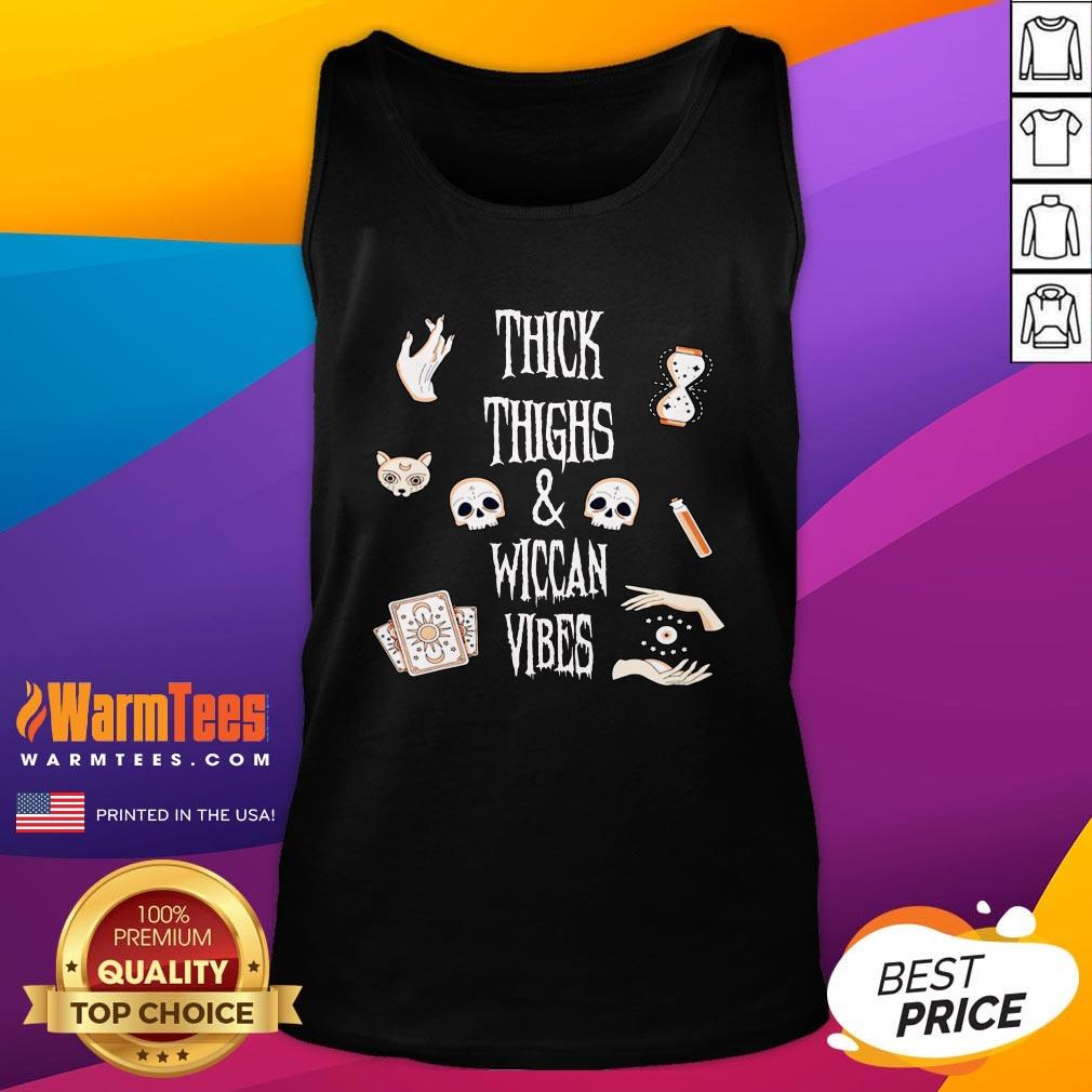 Cool Thick Thighs And Wiccan Vibes Halloween Shirt - Image 3