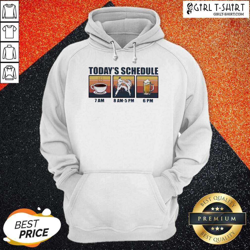 Cool Today Schedule Karate Coffee Beer Vintage Shirt - Image 5