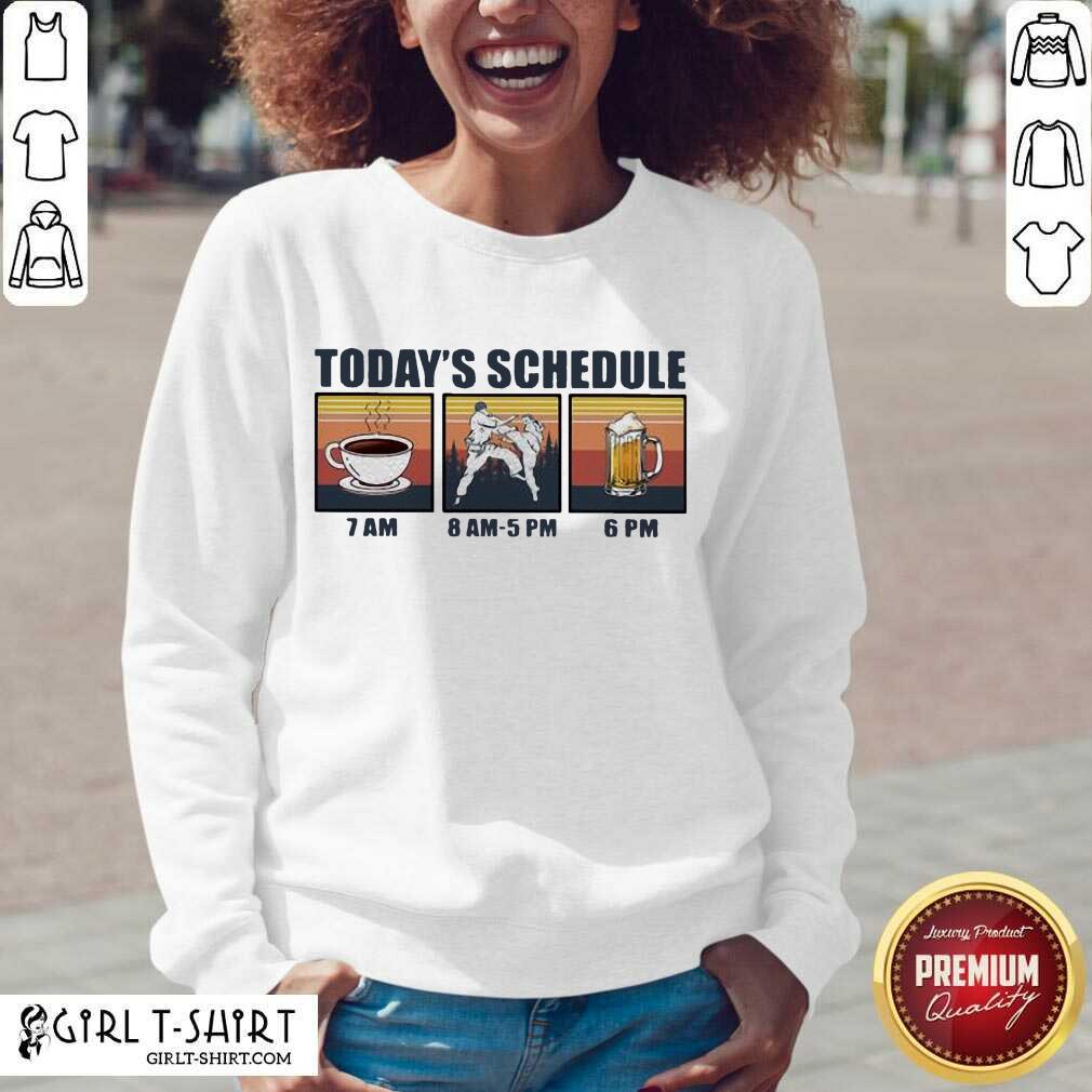 Cool Today Schedule Karate Coffee Beer Vintage Shirt - Image 2