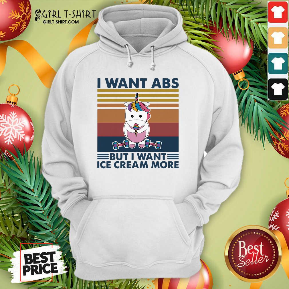 Cool Unicorn I Want Abs But Want Ice Cream More Vintage Shirt - Image 5