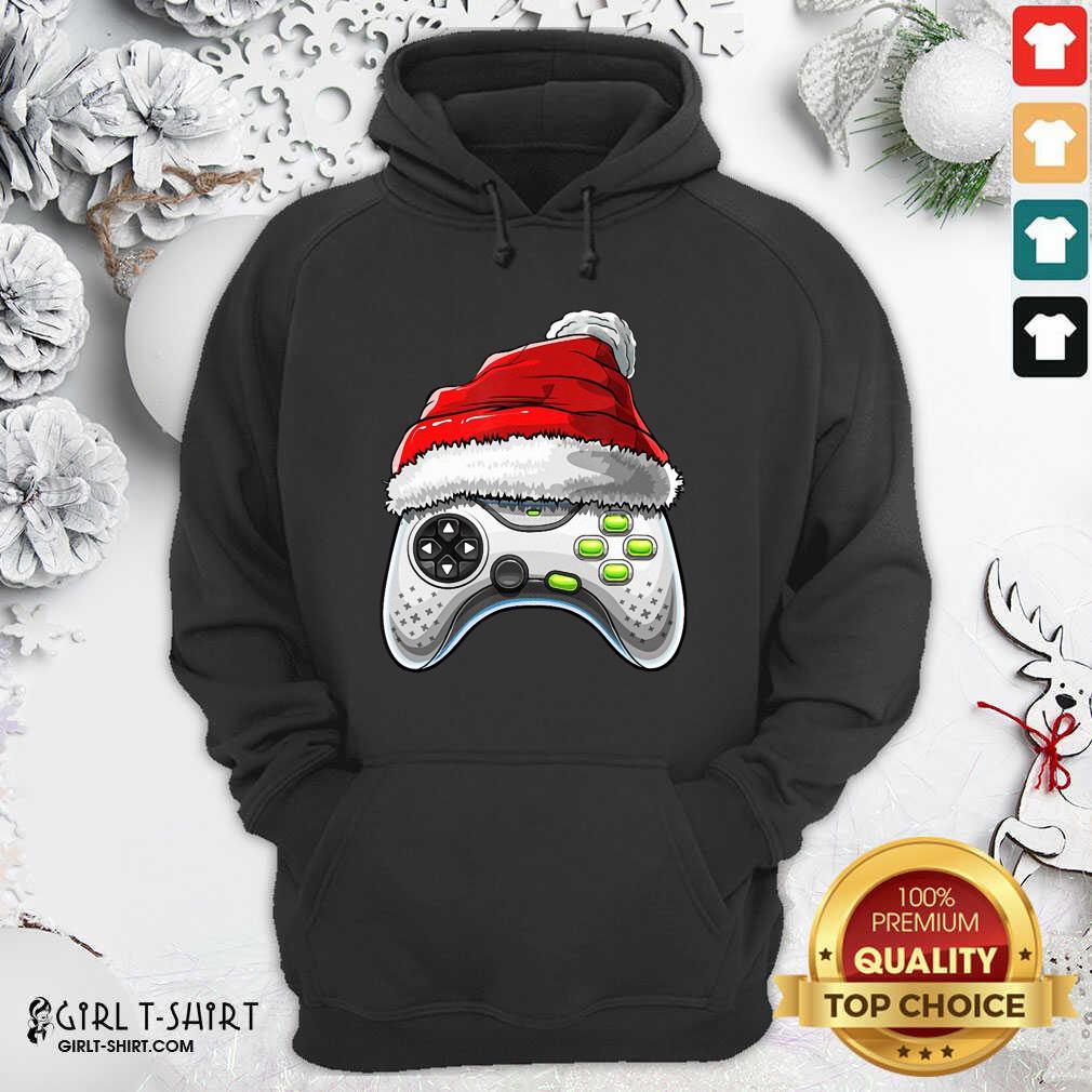 Cool Video Game Controller Santa Hat Christmas Shirt - Image 5