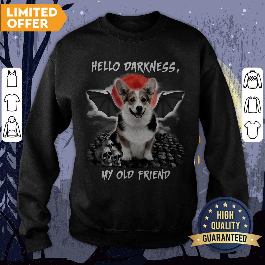 Corgi Hello Darkness My Old Friend Halloween Shirt - Image 4
