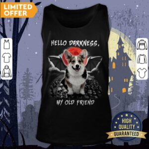 Alternative view of Corgi Hello Darkness My Old Friend Halloween Shirt