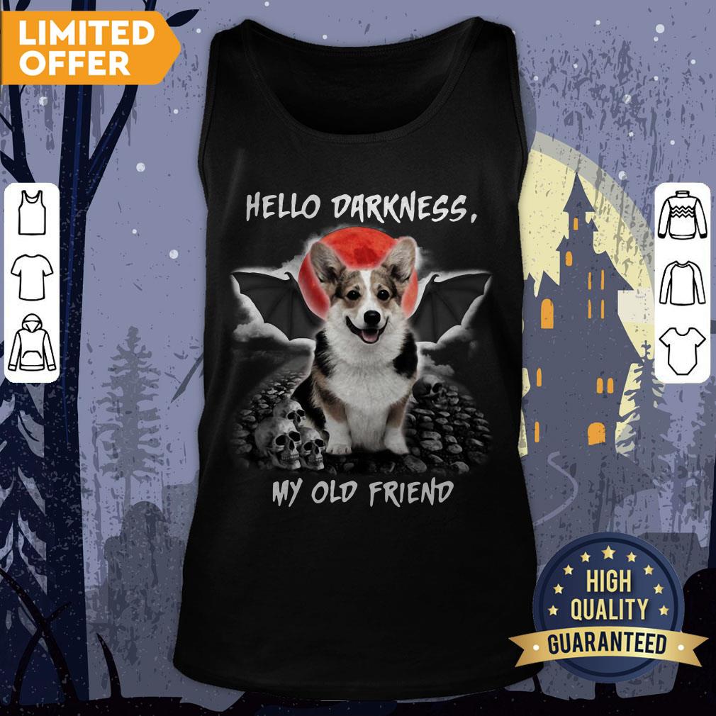 Corgi Hello Darkness My Old Friend Halloween Shirt - Image 2