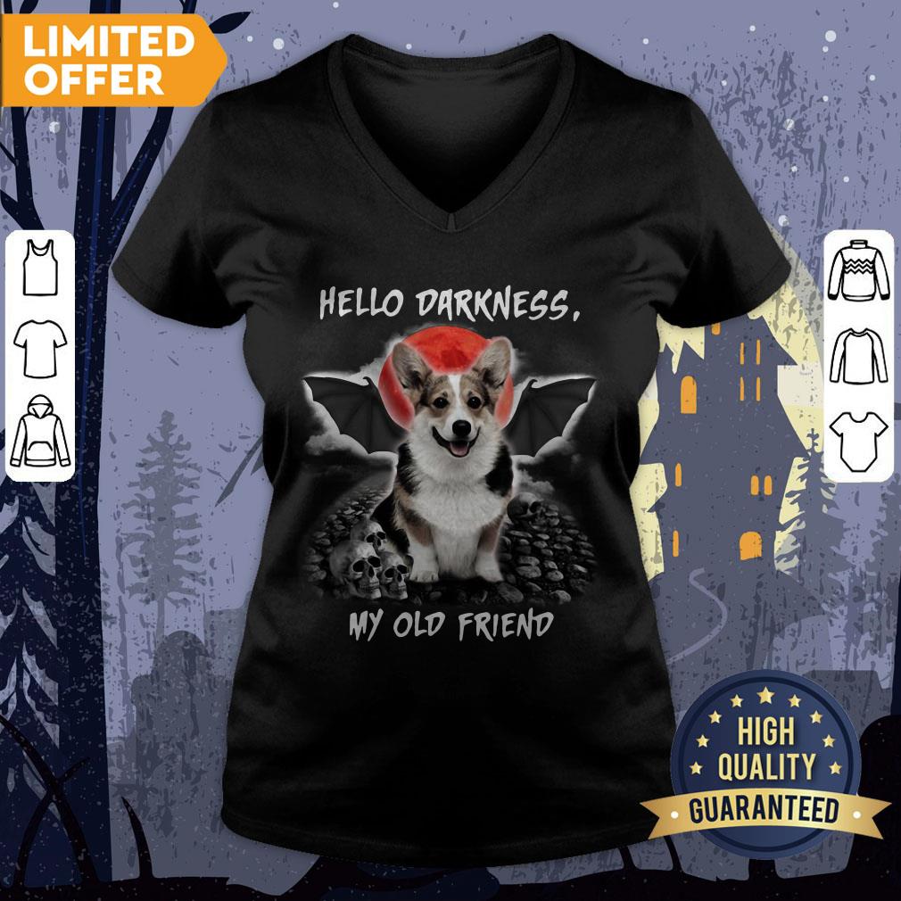 Corgi Hello Darkness My Old Friend Halloween Shirt - Image 3