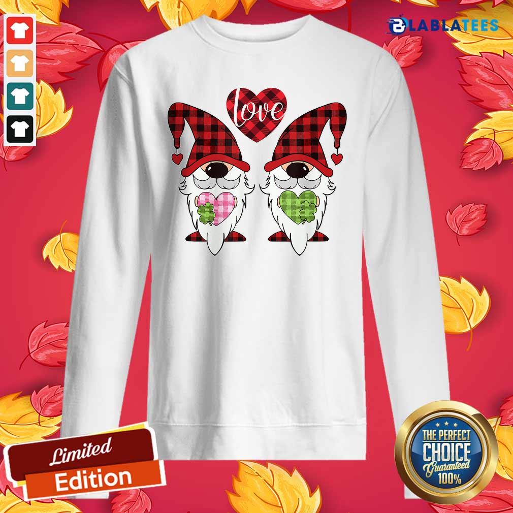 Couple Gnomes Heart St Patrick's Day Shirt - Image 2