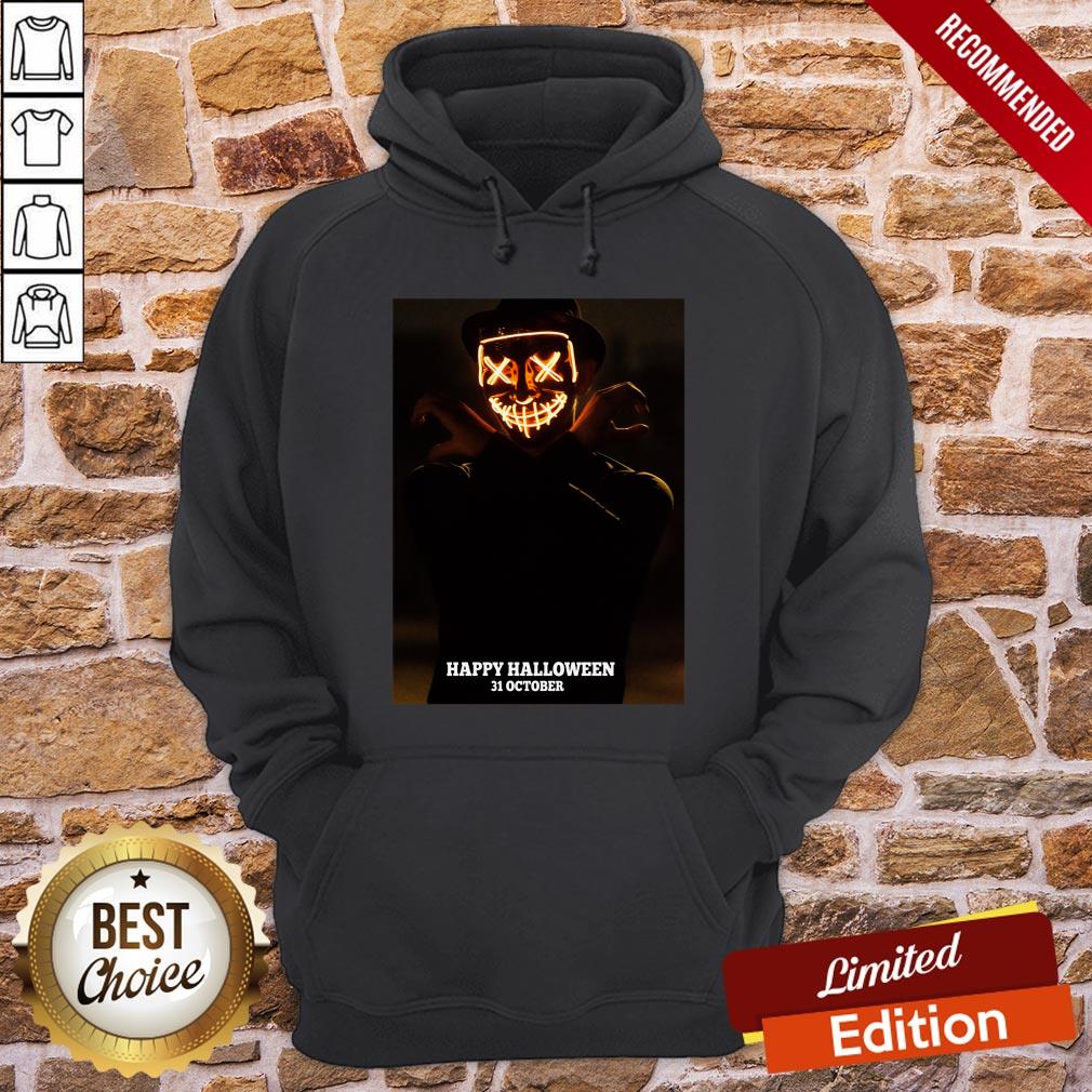 Creepy Smiling Pumpkin Man Happy Halloween 31 October Shirt - Image 4