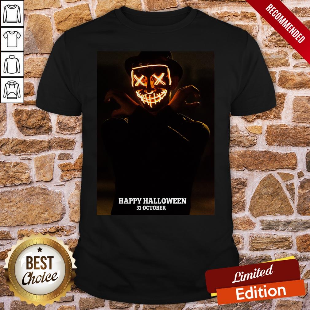 Creepy Smiling Pumpkin Man Happy Halloween 31 October Shirt