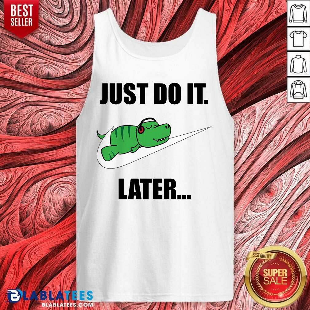 Crocodile Nike Logo Just Do It Later Shirt - Image 3