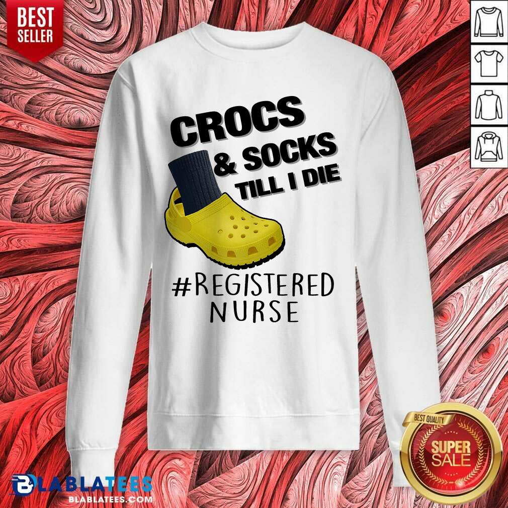 Crocs And Socks Till I Die Shirt - Image 4