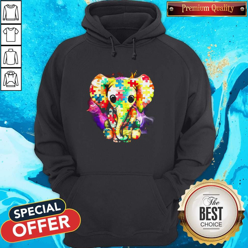 Cute Autism Elephant Insert Color Shirt - Image 2