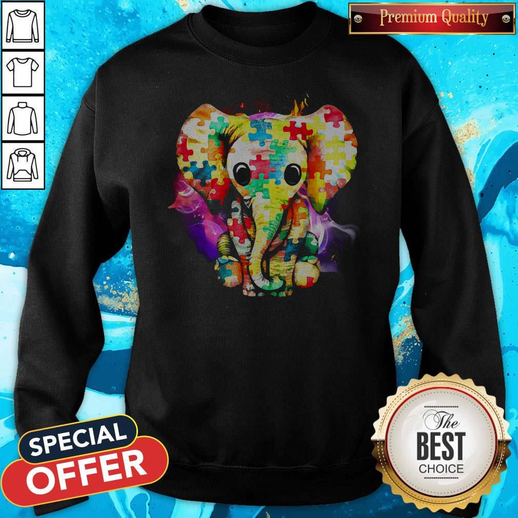 Cute Autism Elephant Insert Color Shirt