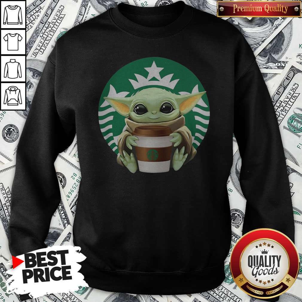 Cute Baby Yoda Hug Starbucks Shirt - Image 2