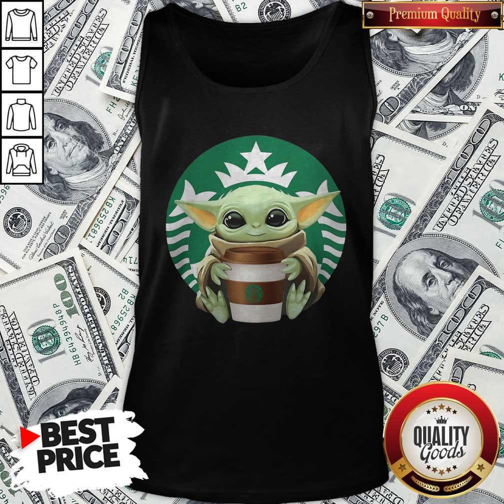 Cute Baby Yoda Hug Starbucks Shirt - Image 4