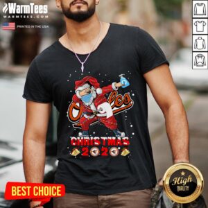 Alternative view of Cute Baltimore Orioles Funny Santa Claus Dabbing Christmas 2020 Shirt