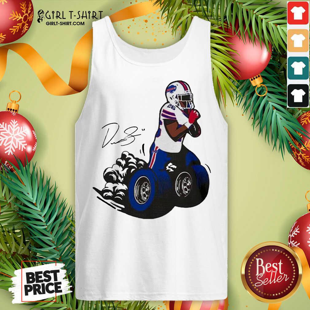 Cute Buffalo Bills Fan Box Devin Singletary Motor Signature Shirt - Image 3
