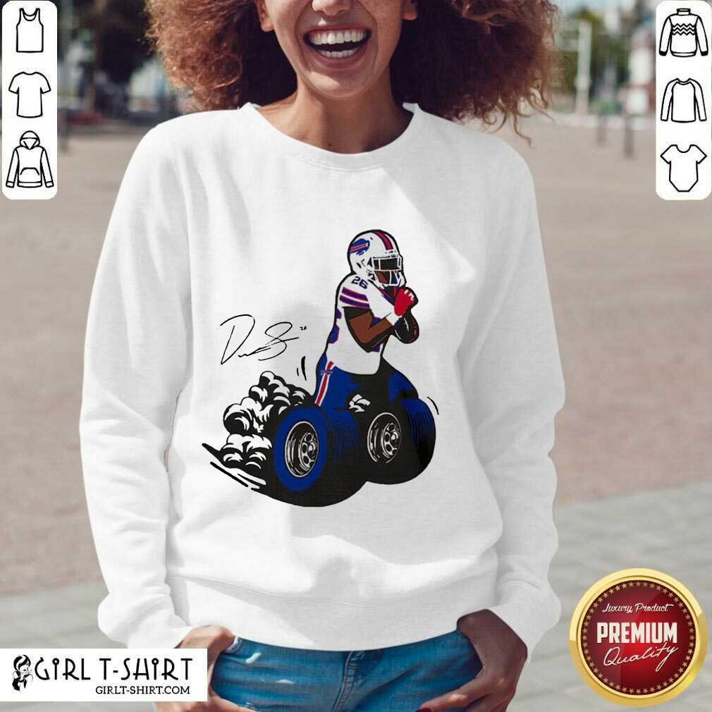 Cute Buffalo Bills Fan Box Devin Singletary Motor Signature Shirt - Image 2
