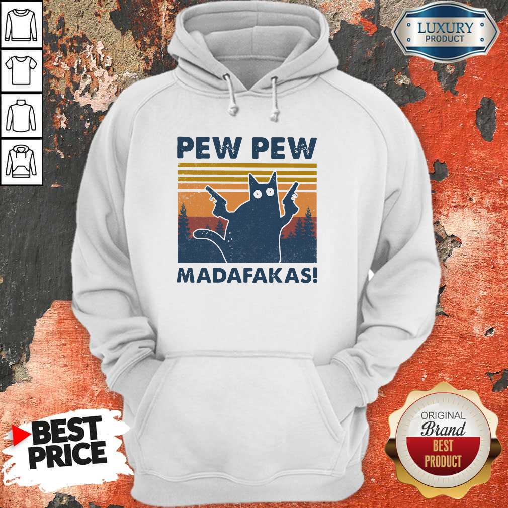 Cute Cat Pew Pew Madafakas Vintage Shirt - Image 5