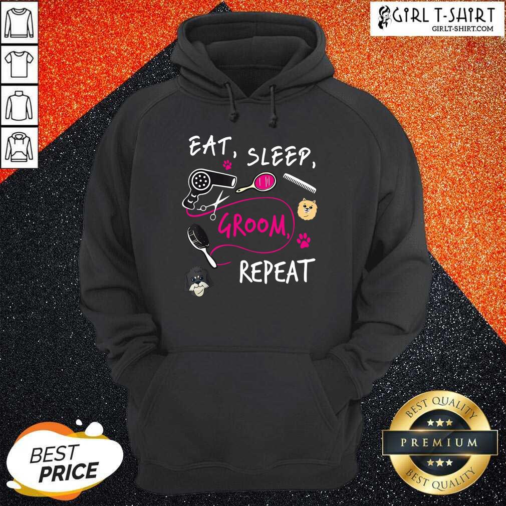 Cute Dog Eat Sleep Groom Repeat Shirt - Image 4