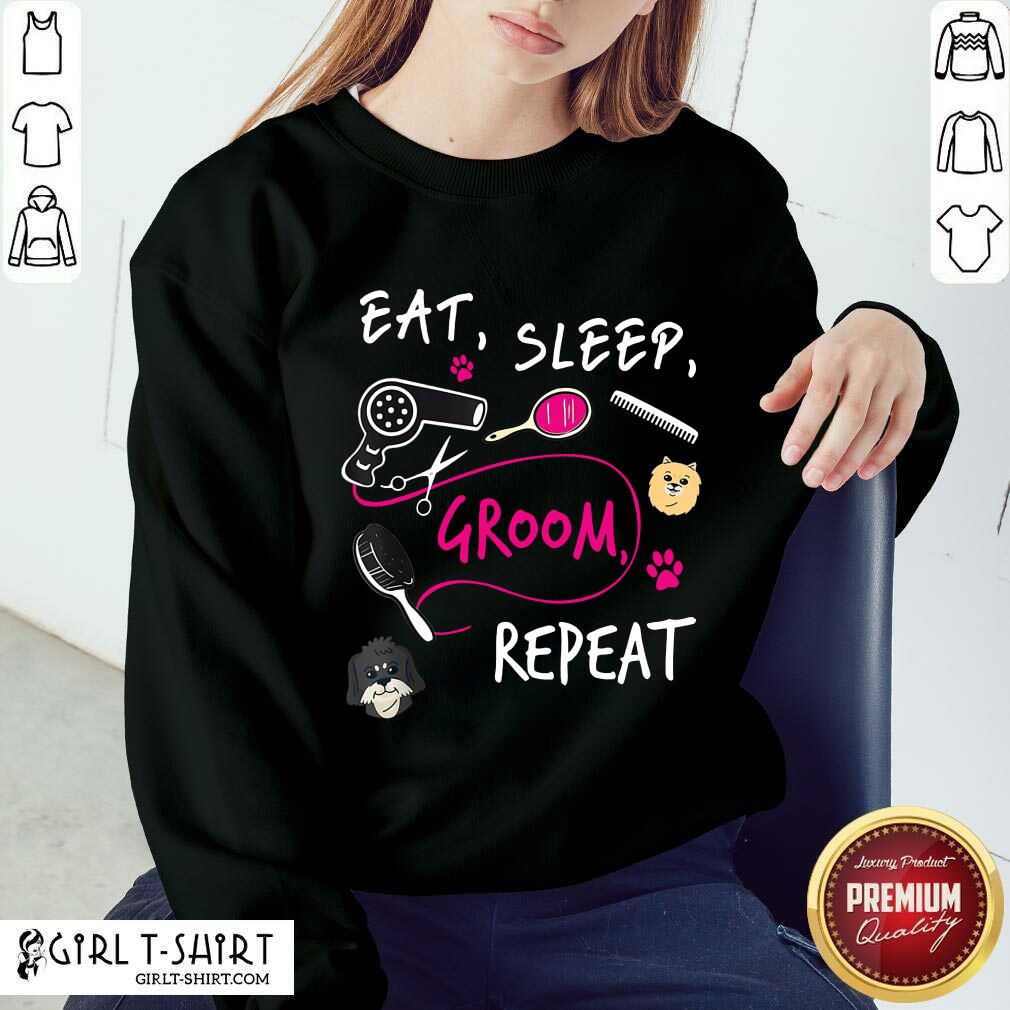 Cute Dog Eat Sleep Groom Repeat Shirt - Image 5