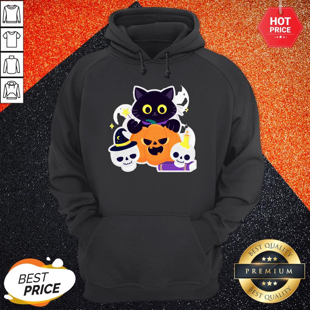 Cute Halloween Cat With Pumpkin And Ghost Shirt - Image 5