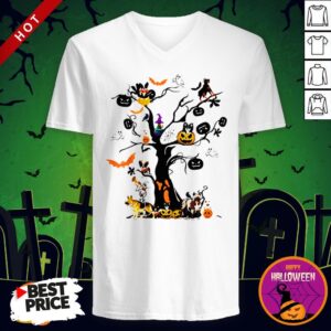 Alternative view of Cute Halloween Tree Dogs Pumpkins Ghost Bats Shirt