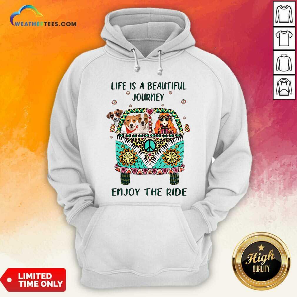 Cute Hippie Bus Girl And Dog Life Is A Beautiful Journey Enjoy The Ride Shirt - Image 5