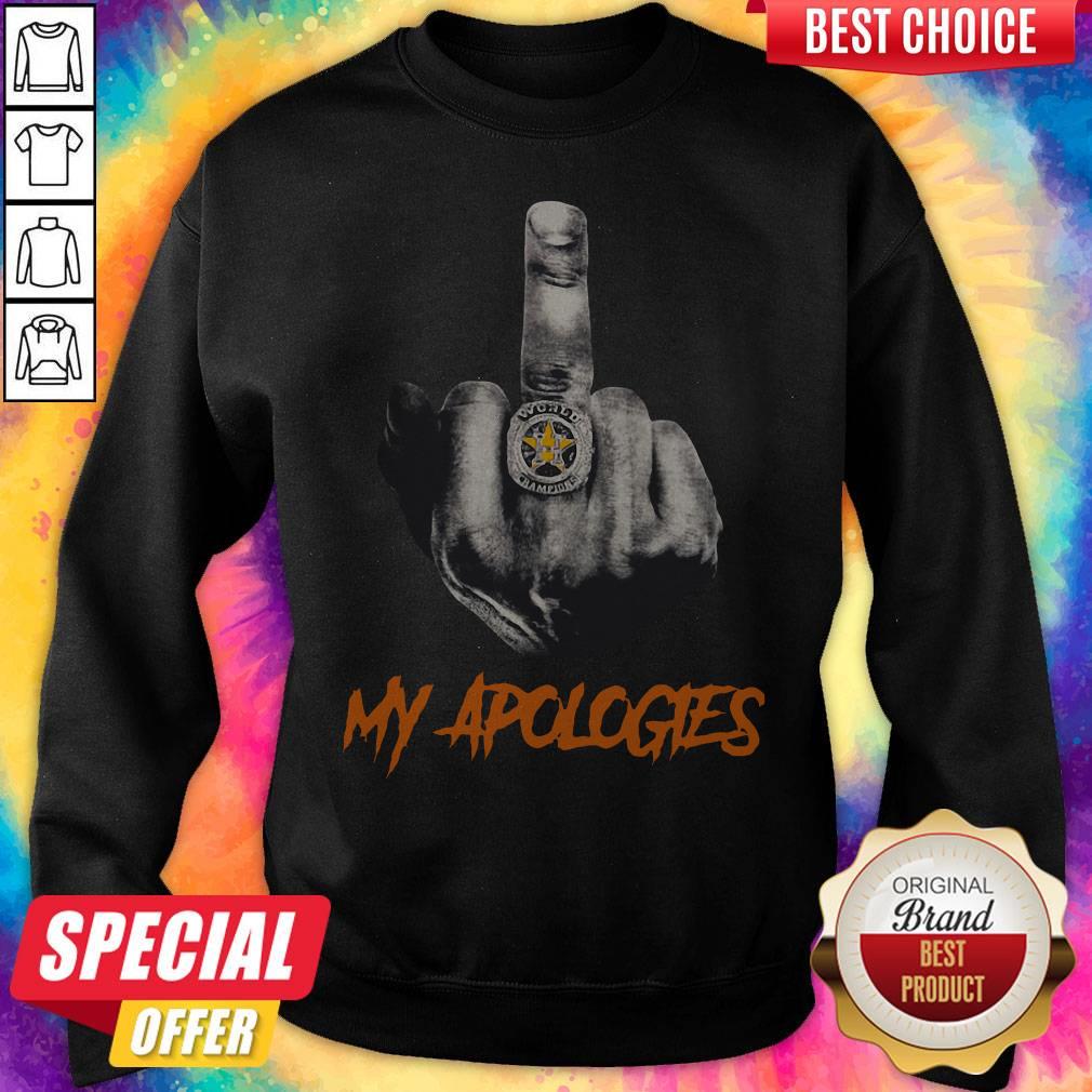 Cute Houston Astros My Apologies Middle Finger Shirt - Image 4