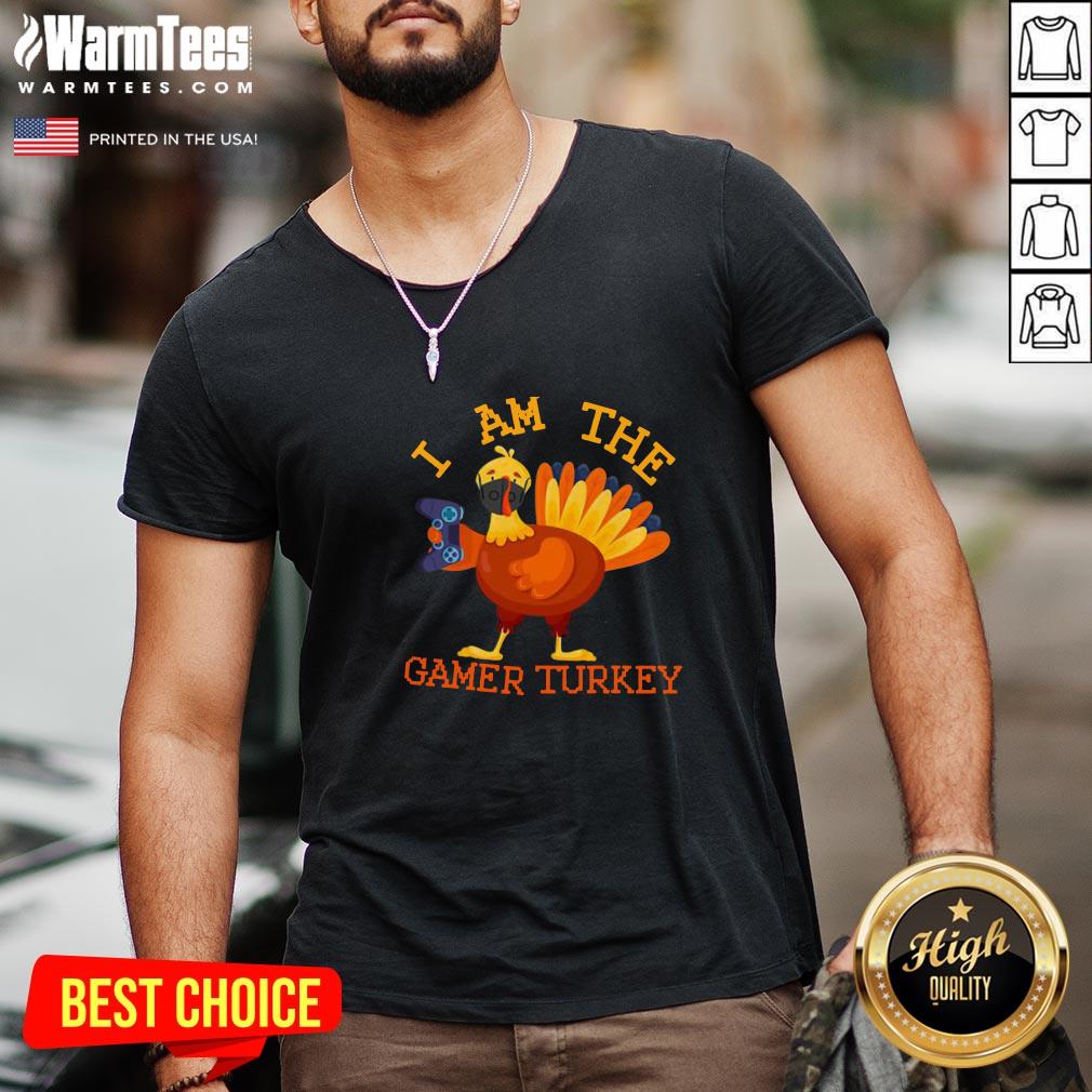 Cute I Am The Happy Thanksgiving Gamer Turkey Mask Shirt - Image 2