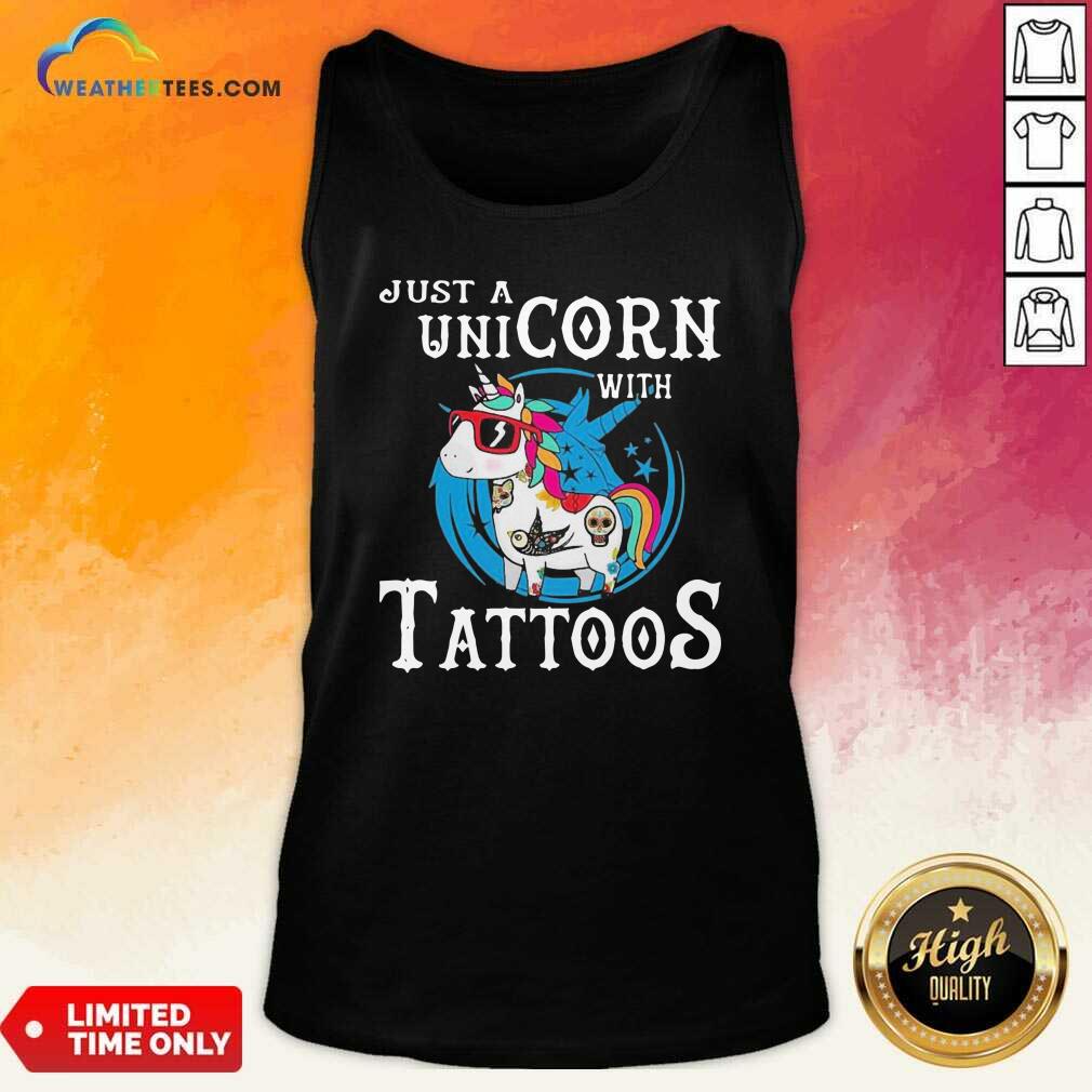 Cute Just A Unicorn With Tattoos Shirt - Image 4