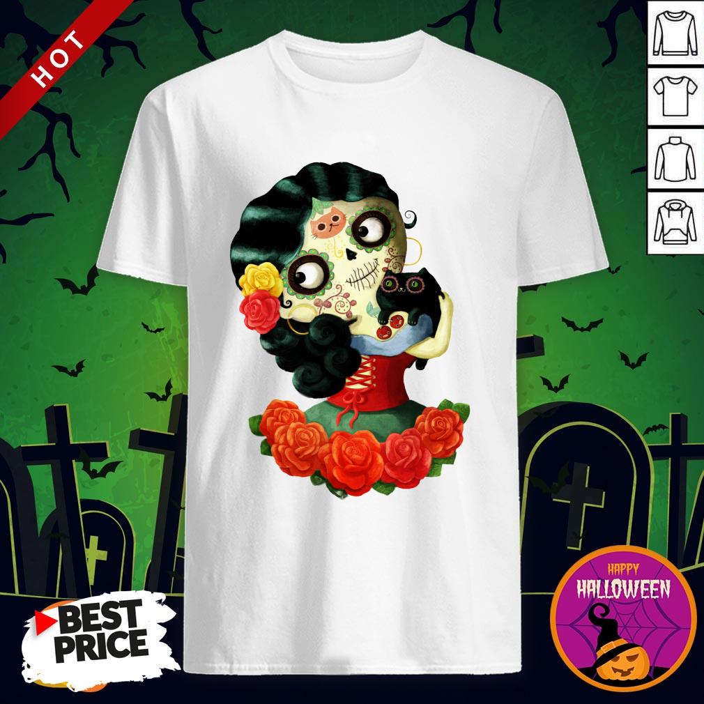 Cute Mexican Day Of The Dead Girl Sugar Skull Shirt