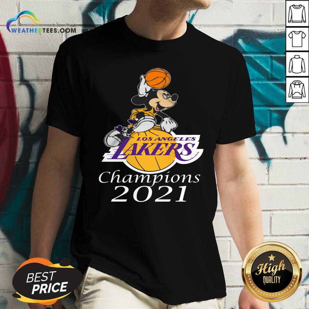 Cute Mickey Mouse Los Angeles Lakers Champions 2021 Shirt - Image 5