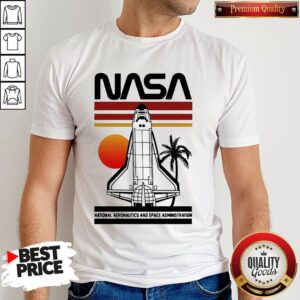 Cute Nasa Rocket Tree Sunset Vintage Retro Shirt