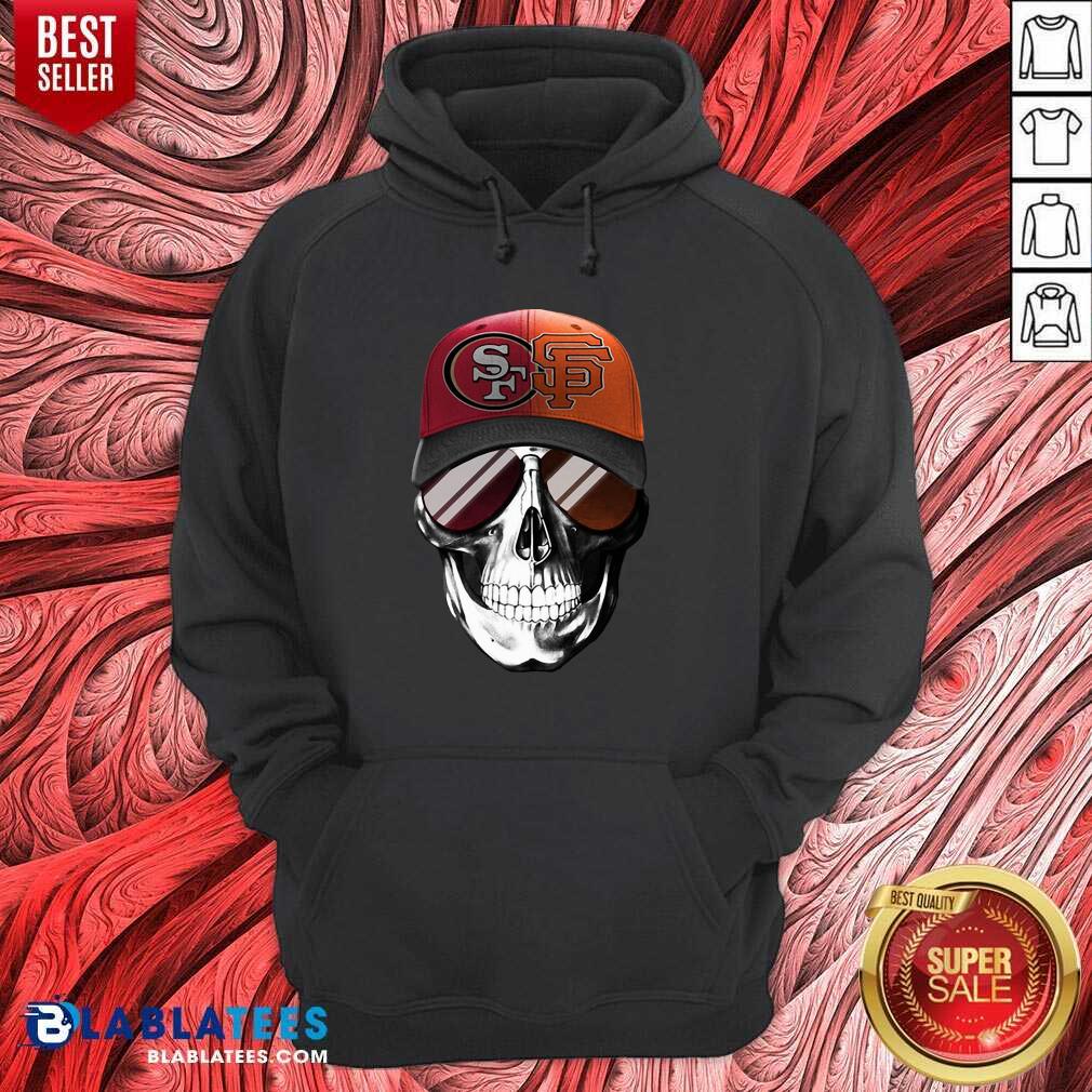 Cute San Francisco 49ers And Los Angeles Lakers Skull Sunglass Shirt - Image 5