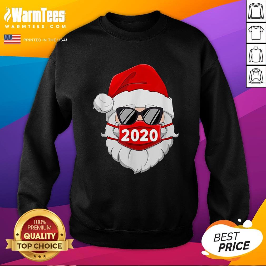 Cute Santa Claus Face Mask Glasses 2020 Shirt - Image 4